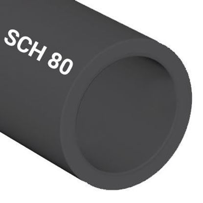 Picture of 8 x 20' Schedule 80, Plain End, Dark Gray PVC Pressure Pipe