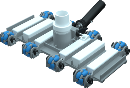 Picture of AquaStar 14'' Gyro-Vac+ Commercial Grade Vacuum Hds, 1½'' Vacuum Port, Aqua Blue/White, Concrete/Fiberglass | GV14