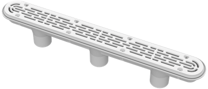 Picture of AquaStar 32 Channel Drain w/ 3 Port Sump, Light Gray | 32CDFL103