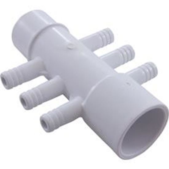 Picture of Manifold 3/8" Barb 6 Port Flow Thru 1" Slip X 1" Spigot 672-3900 