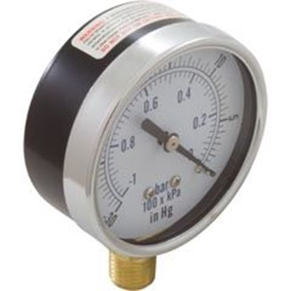 Picture of Vacuum Gauge 1/4" Bottom Connection Npt 0-30Hg 2-1/2" Face 99301499 