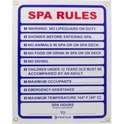 Picture of Sign Spa Rules 18" X 24" R230300 