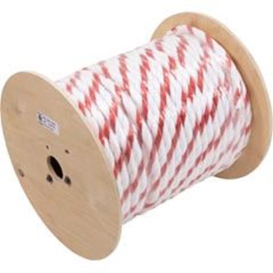 Picture of Polypropylene Rope 3/4"dia 2 White 1 Red Strand 300ft PPR34300RW