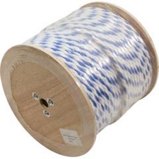 Picture of Polypropylene Rope 1/2"dia 2 White 1 Blue Strand 600ft PPR12600BW