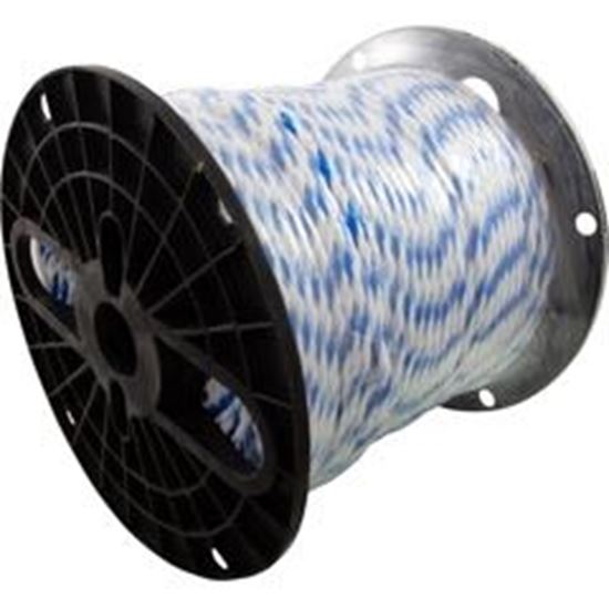 Picture of Polypropylene Rope 1/4"dia 2 White 1 Blue Strand 600ft PPR14600BW