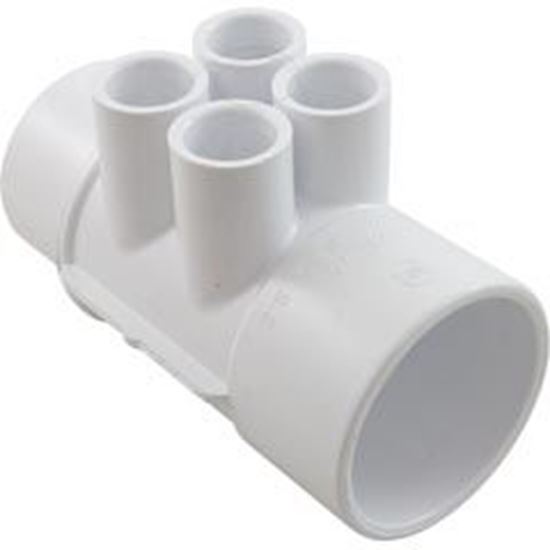 Picture of Manifold 1/2" Slip 4 Port Flow Thru 2" Slip x 2" Spigot 672-4250